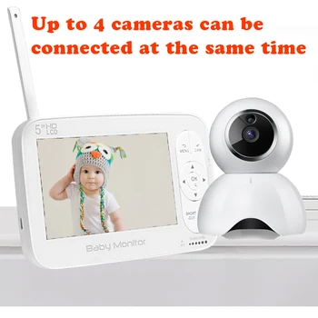 

5 Inch Wireless LCD Audio Video Baby Monitor Radio Nanny Music Intercom IR 24h Portable Baby Camer Baby Walkie Talkie Babysitter
