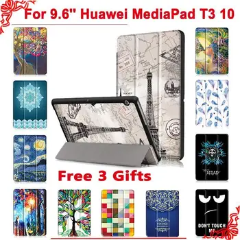 

Cover case For Huawei MediaPad T3 10 AGS-L09 AGS-L03 9.6\\\"Tablet PC stand slim case for Honor Play Pad 2 9.6 + free 3 gifts