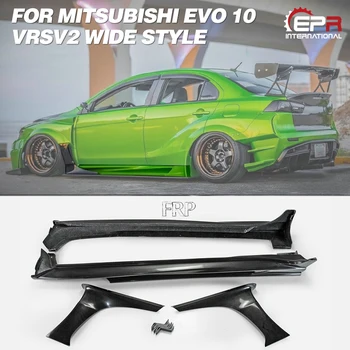 

Car-styling VRSV2 Wide Style Fiberglass Side Skirt With Add On FRP Fiber Glass Door Step Set Cover Fit For Mitsubishi X EVO 10
