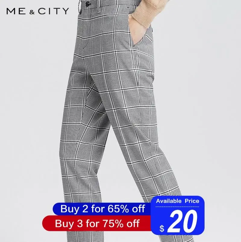 Me& City, весна, осенние мужские брюки высокого качества, повседневные штаны, клетчатые деловые брюки, модные мужские Брендовые брюки
