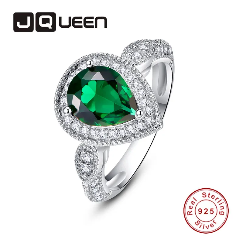 

JQUEEN 1.5mm 4 1mm 30 Round Zircon Pear Cut Ring 925 Jewelry Pave Setting Crystal Jewelry Bijoux Femme