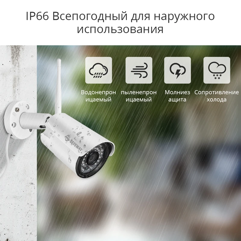 DEFEWAY 4CH H.265+ Беспроводной CCTV Системы 1080P HD DVR NVR kit с 1 ТБ Открытый ИК ночного видения IP Камера Wi-Fi Камера безопасности Системы 4 предмета в комплекте