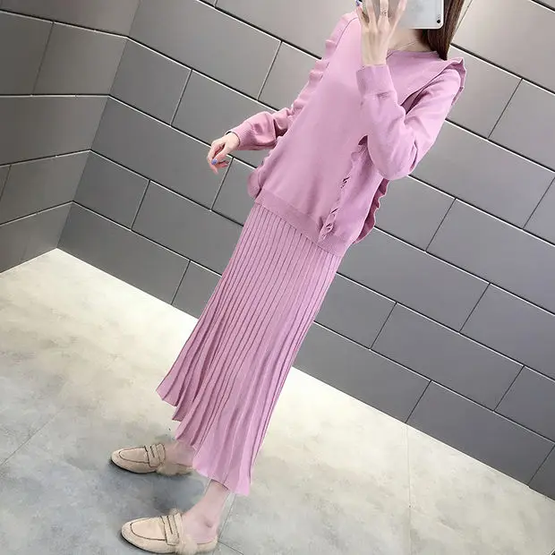 Blusas De Inverno Feminina, джемпер из лайкры, компьютерный трикотажный пуловер, 9466, настоящая фотография, Осень-зима, свитер из двух частей 70