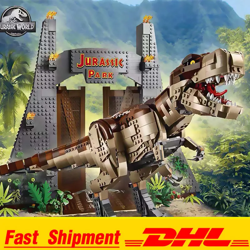 61001 игрушек, совместимых с 75936 парком Юрского периода: T. Rex Rampage Set, детские рождественские игрушки, строительные блоки, наборы кирпичей