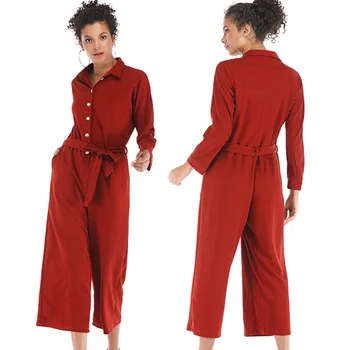 

ZOGAA 2020 WOMEN'S Rompers Dress with Belt Solid Color Women's One-piece Loose Pants Streetwear Womens Clothing Wide Leg Pants