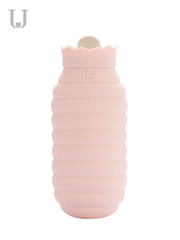 620ml pink Mijia Jordan& Judy силиконовый мешок для горячей воды с вязаным чехлом 313/620 мл микроволновая грелка для горячей воды зимний нагреватель для рук - Цвет: 620ml pink