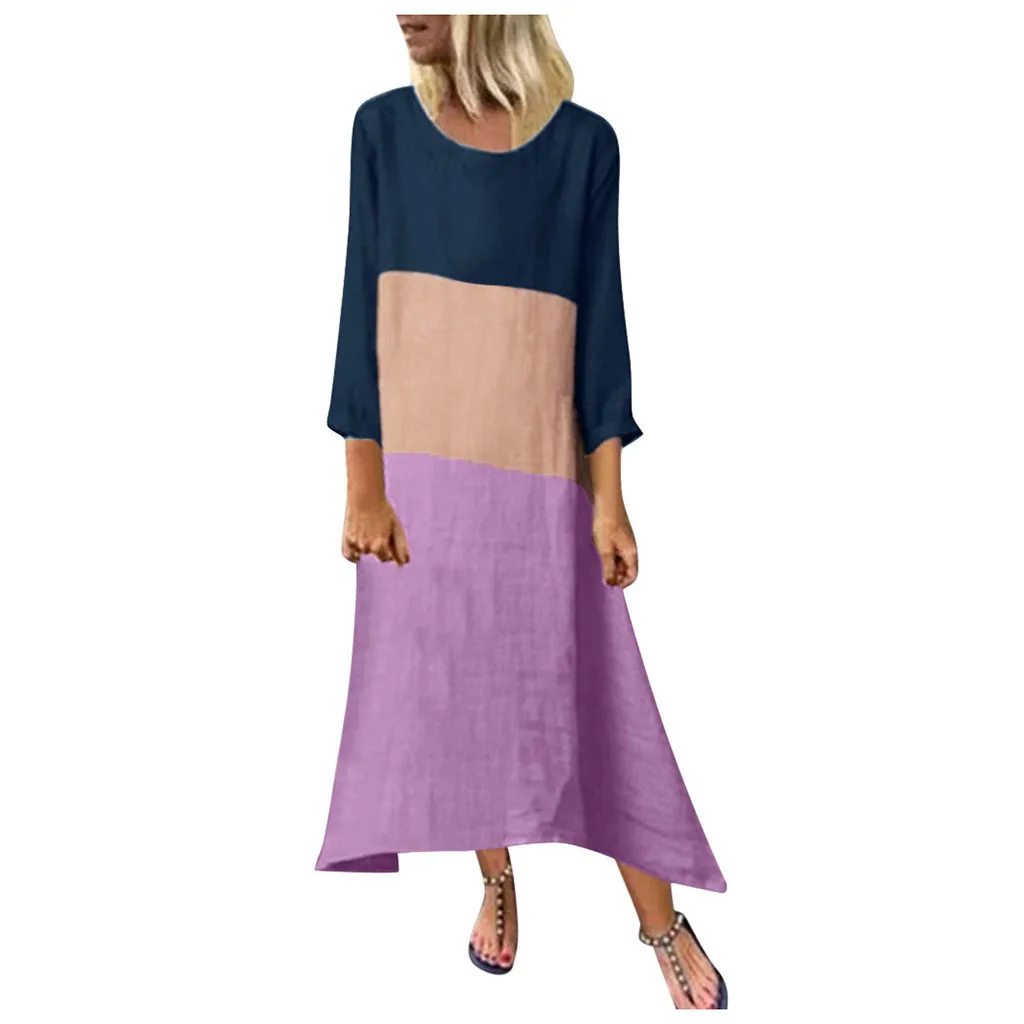

JAYCOSIN 2019 New Autumn And Winter Women's Long Sleeve Loose Long-sleeved Mid-Calf Dresses Straight Casual Plus Size Dresses