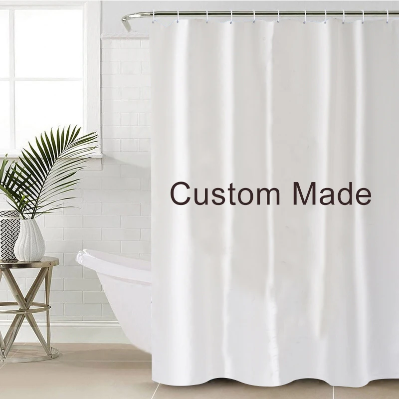 Personalized Waterproof Shower Curtain with Custom Photo Design and Hooks - Polyester Bathroom Decor