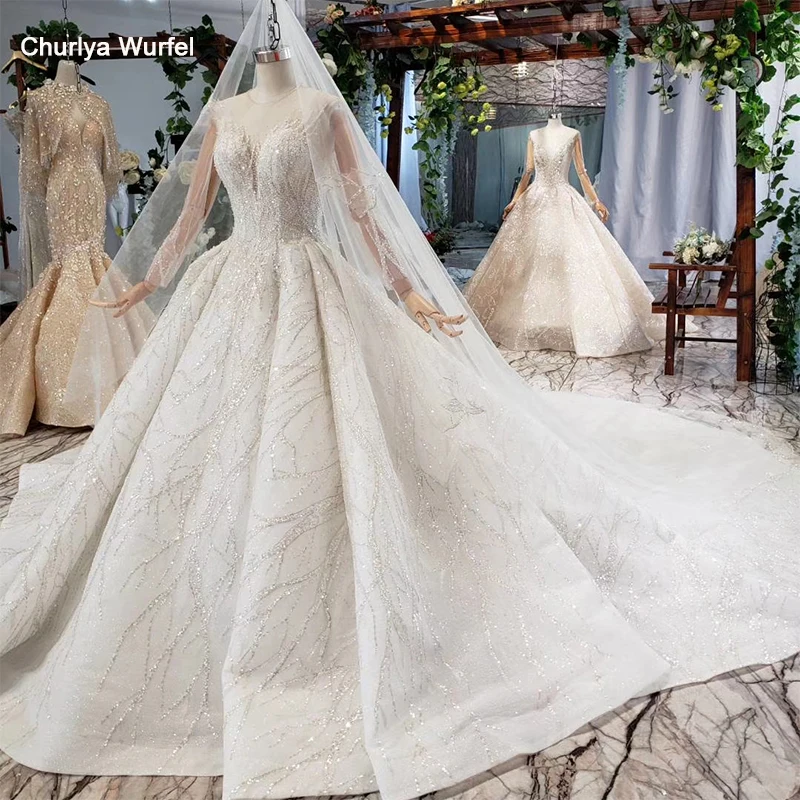 HTL736 Bohemian Trouwjurk Met Sluier O-hals Baljurk Lange Mouwen Bridal Trouwjurk Met Trein Свадебное Платье 2019 HTL736 Bohemian Trouwjurk Met Sluier O-hals Baljurk Lange Mouwen Bridal Trouwjurk Met Trein Свадебное Платье 2019