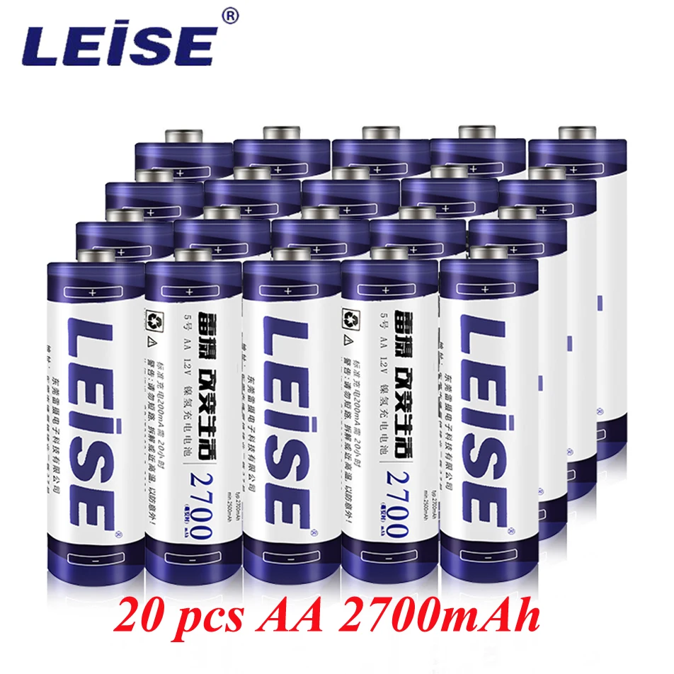 LEISE lot AA 2700 mAh Ni MH аккумуляторная батарея с чехлом для батареи 2A 1 2 v 2700mah Nimh Прямая