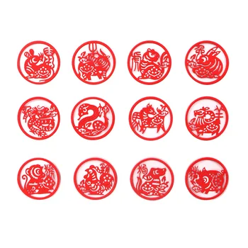 DUOFEN METAL CUTTING DIES named 12 Chinese Zodiac Signs circle cutout small stencil DIY Scrapbook Paper Album crafts 2020 new 1