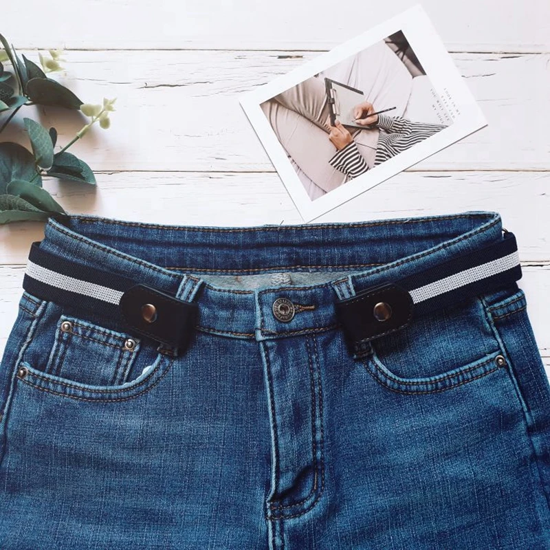 Womans Belt  Buckle-Free Waist Jeans Pants No Buckle Stretch Elastic Waist Belts for Men Women Invisible Belt DropShipping