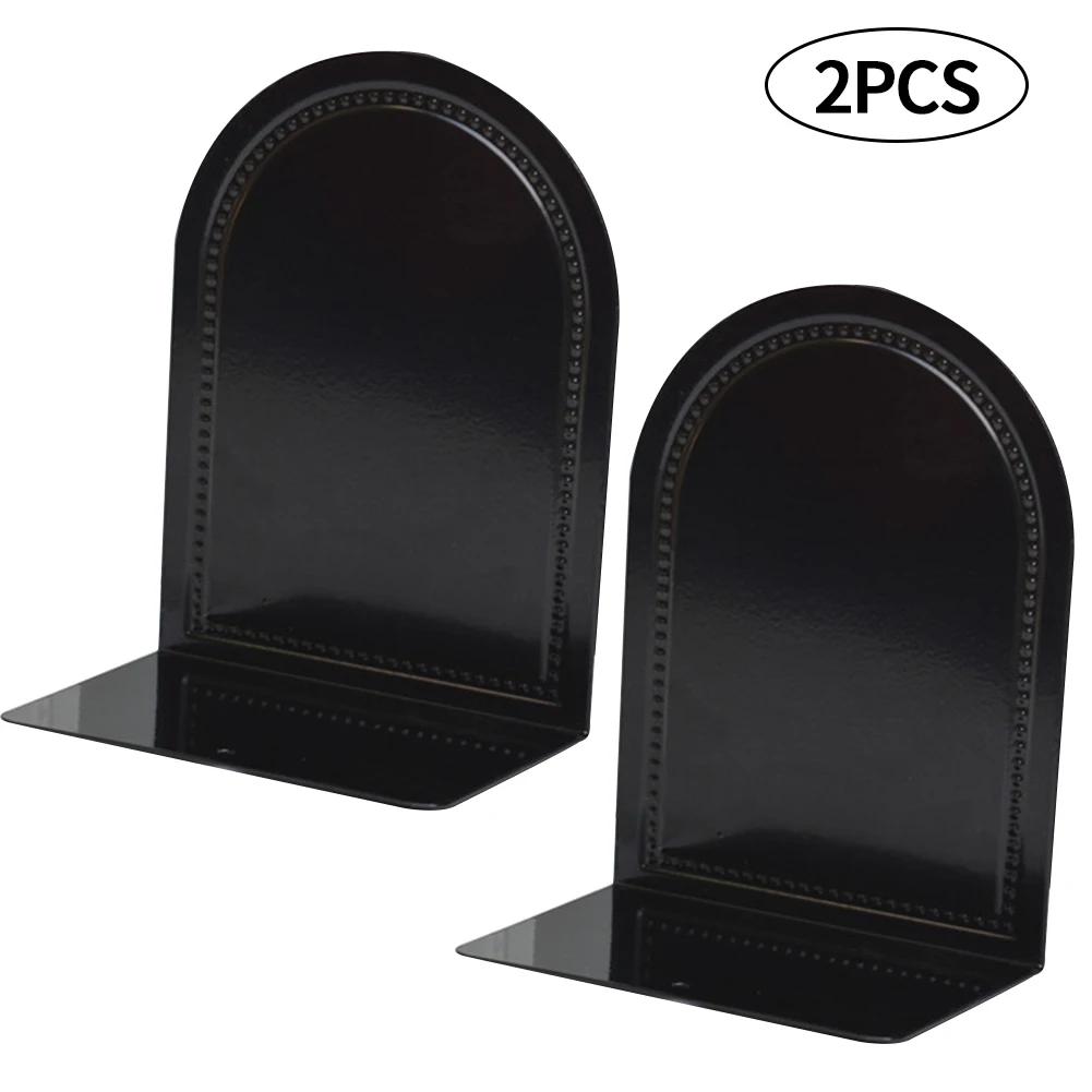 

2PCS Stationery Solid Accessories Desk Stands Simple Organizer Bookends School Office Home Metal Holder Nonskid Shelves