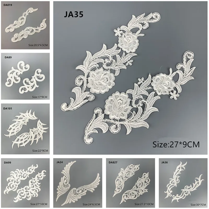 Sewing Patches Lace Garment Accessories Lace Sewing Supplies Lace Sewing Accessories Lace Accessories Lace Decoration Clothing Accessories 1 pair embroidered patches for clothing