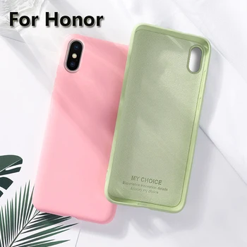 

100pcs Original Liquid Silicone Soft Case For Huawei Honor 20 20i Pro V20 9X 8X 8A Max Enjoy 9 SE Plus Play Candy Color Cover