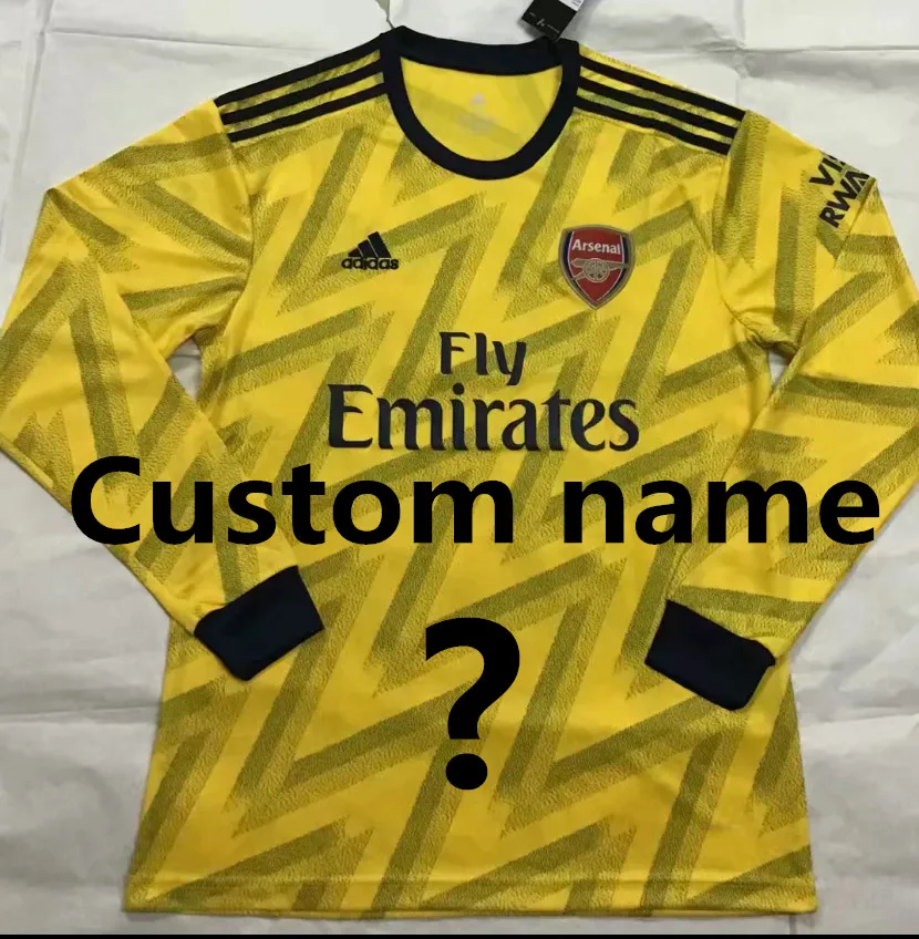 Футбольная рубашка с длинным рукавом,, Arsenal, 19/20 OZIL, домашняя красная футбольная майка, желтая, LACAZETTE AUBAMEYANG RAMSEY, футбольная рубашка - Цвет: shirt