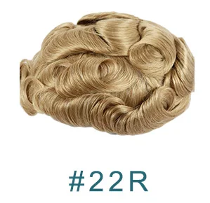 Eversilky 6 дюймов натуральная волна PU+ Швейцарский Кружевной парик для мужчин настоящие человеческие волосы Remy человеческие волосы Замена мужчин t парики - Парик Цвет: 22R #