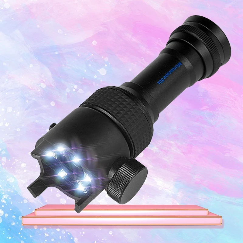 50X Mini Pocket Microscope Illuminated Jadeite