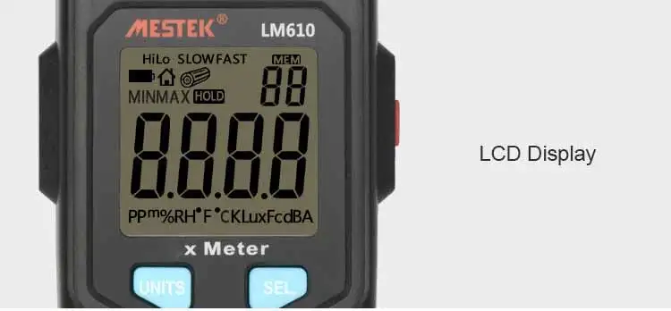 Светильник MESTEK LM610, измеритель освещенности, 100000 люкс, Цифровой Люксметр, яркость LUX Fc, тест, Макс. Мин., фотометр
