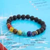 Natural Lava stone beads Healing Balance Chakra charm bracelet 8mm tiger eye bead Tibetan Buddha Prayer Bracelet for women men ► Photo 1/6