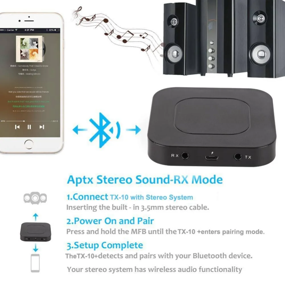 Для наушников динамик 2 в 1 Bluetooth передатчик аудио приемник Универсальный Музыкальный беспроводной адаптер ТВ автомобильный музыкальный приемник
