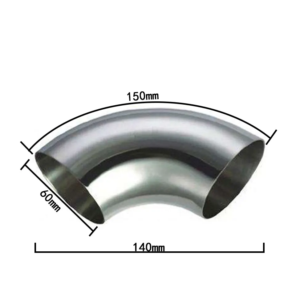 3 Inch 90 Degree Stainless Steel Exhaust Elbow - 76mm OD, For Car Modification