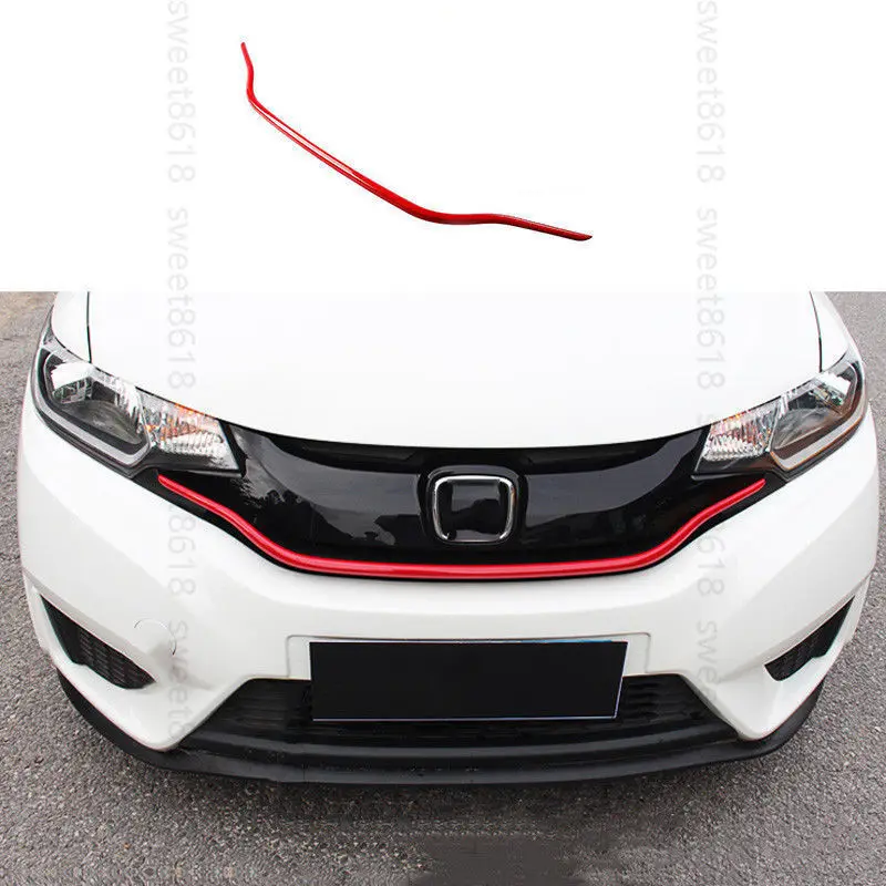 Передняя решетка гриль крышка отделка красный литье украшения для Honda Fit