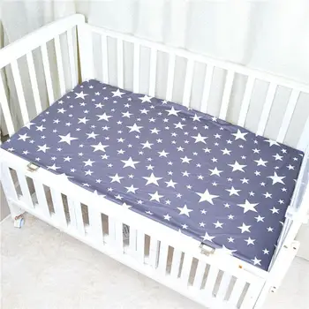 

Cotton Baby Bed Cover Soft Breathable Crib Fitted Sheet Moisture Absorption and Ventilation Infant Bedding Mattress