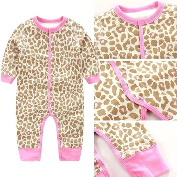 

2019 New Newborn leopard print Baby Girls Romper Baby Long Sleeve Autume Cotton Romper Kid Jumpsuit Playsuit Outfits Clothing