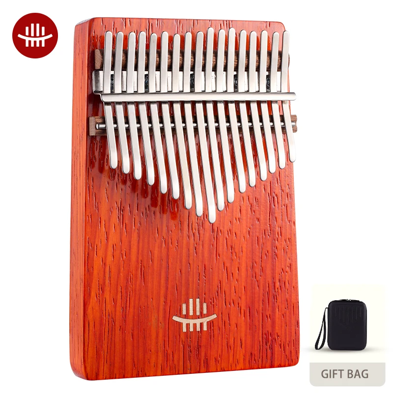 

Hluru Pterocarpus Kalimba 17 Keys Flat Board Calimba Instrument Musica Thumb Piano