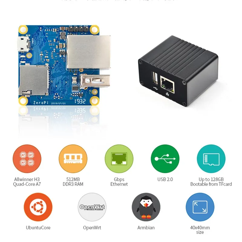 FriendlyARM NanoPi ZeroPi 512 МБ ОЗУ Гбит/с Ethernet Cortex A7 макетная плата Allwinner mini linux плата pi zero