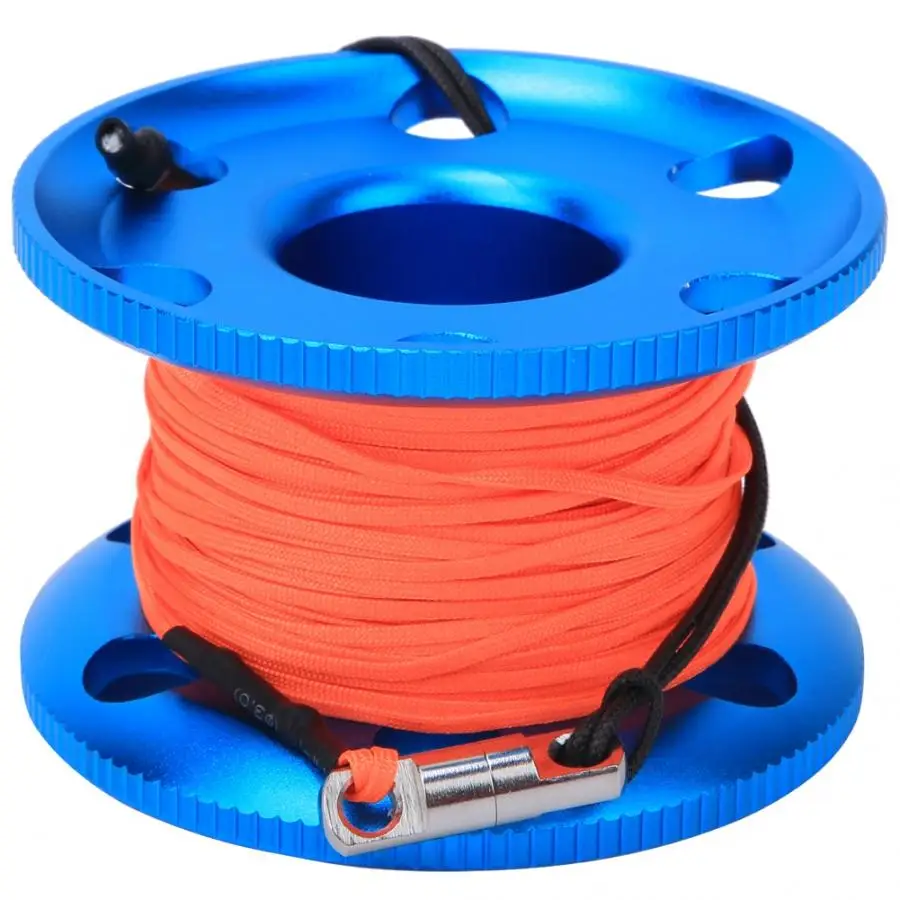 30M 50M Diving Finger Spool Reel Stainless Steel Swim with Fluorescent Orange Line Underwater Snorkeling | Спорт и развлечения