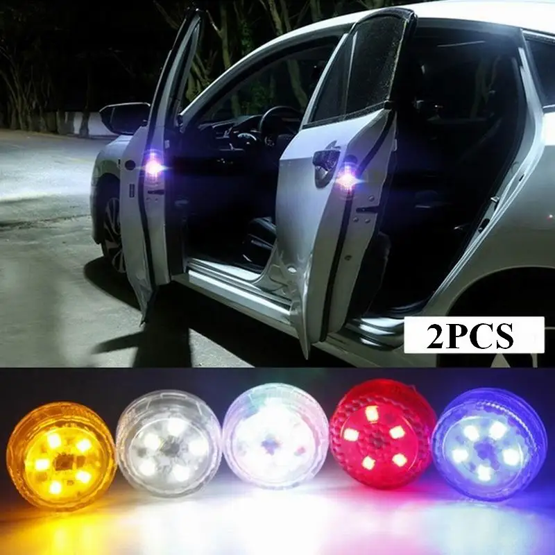 

2 Pcs 5 LED Warning Car Lights Universal Auto Wireless Warning Universal Magnetic Car Door Opening Safety Lamps Car Accessories