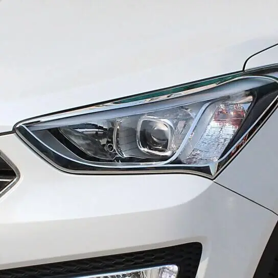 ABS хромированные, для передних фар лампы Накладка для hyundai Santa Fe IX45 2013