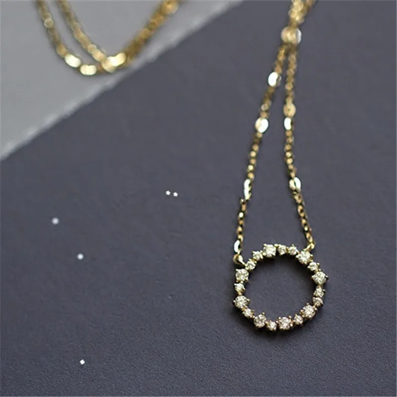 925 Sterling Silver 14K Gold Plating Pavé Crystal Round Star Same Style Necklace Women Fashion Party Jewelry Accessories - Image 3