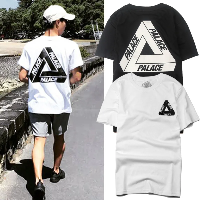 

MEN'S Wear Summer Popular Brand Hip Hop Skateboard T-shirt Palace Triangular Short Sleeve T-shirt MEN'S T-shirts Crew Neck Half