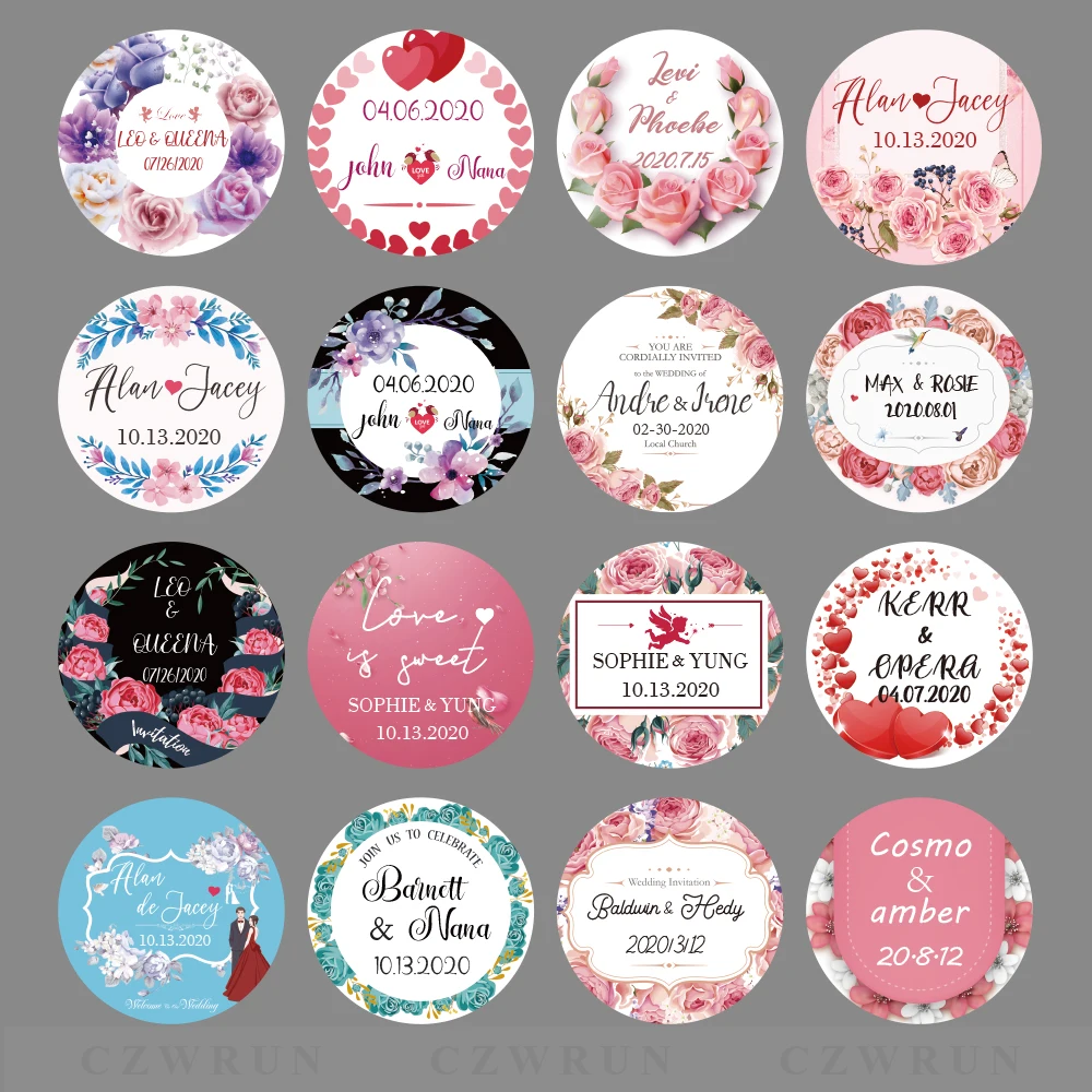 100 свадебные наклейки Подарочная коробка для конфет на день рождения этикетки