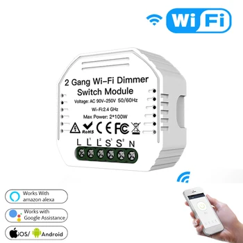 

10pcs DIY WiFi Smart Light LED Dimmer Switch Smart Life/Tuya APP Wireless Remote Control Module Work with Alexa Google Home