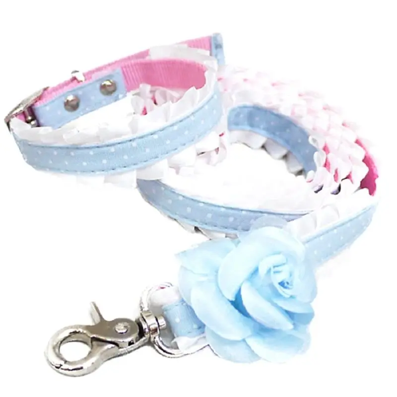 Dog Collar Leash Pet Supplies Accessories Beauty Princess Camellia Lace