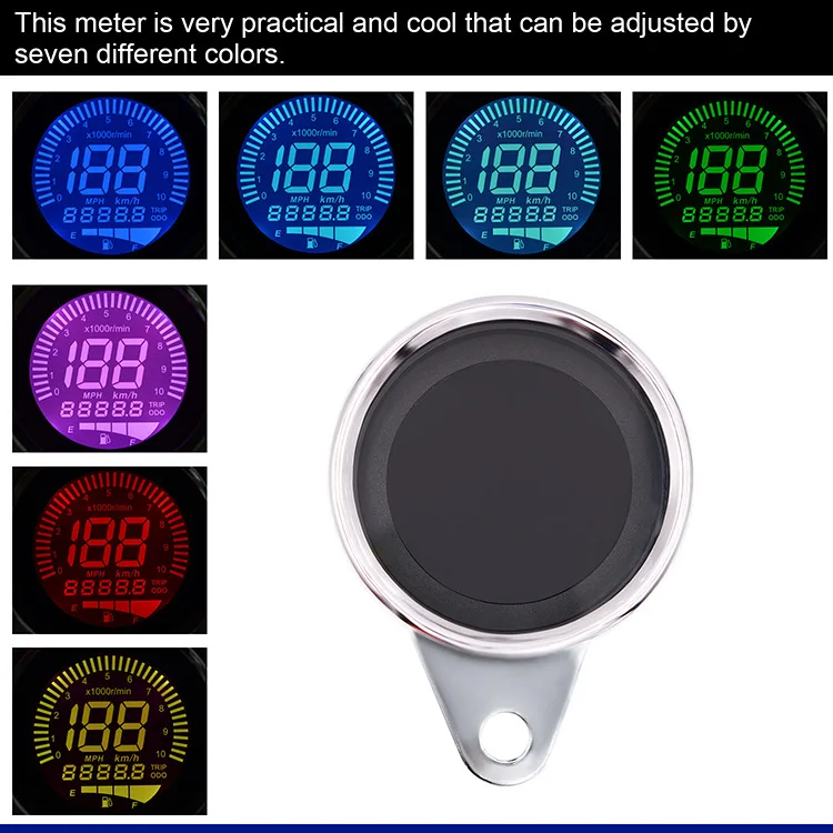 Digital para Motocicleta Medidor de Combustível para 1-4 Wupp Medidor Tela Velocímetro Odômetro Tacômetro Cilindros Lcd 9 Instrumentos