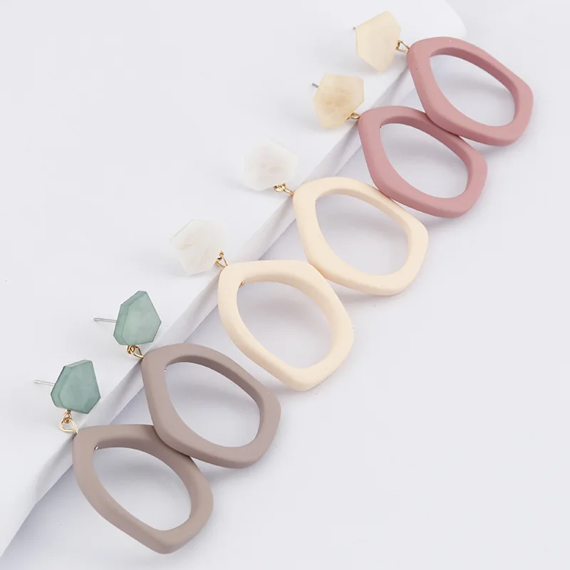 

Fashion Acrylic Geometric Earrings for Women 2019 Trendy Simple Statement Large Drop Dangle Earring Pendientes Jewelry 2019 New