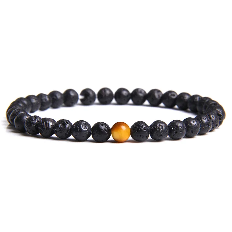 

6mm 5A+ Blue Red Tiger Eye Beads Bracelets Men Natural Volcanic Lava Stone Diffuser Bracelets Women New Fashion Buddhism Jewelry