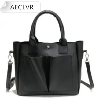 

2020 New Pu Leather Laptop Bag Simple Handbags Famous Brands Women Shoulder Bag Casual Big Tote Vintage Ladies Crossbody Bags