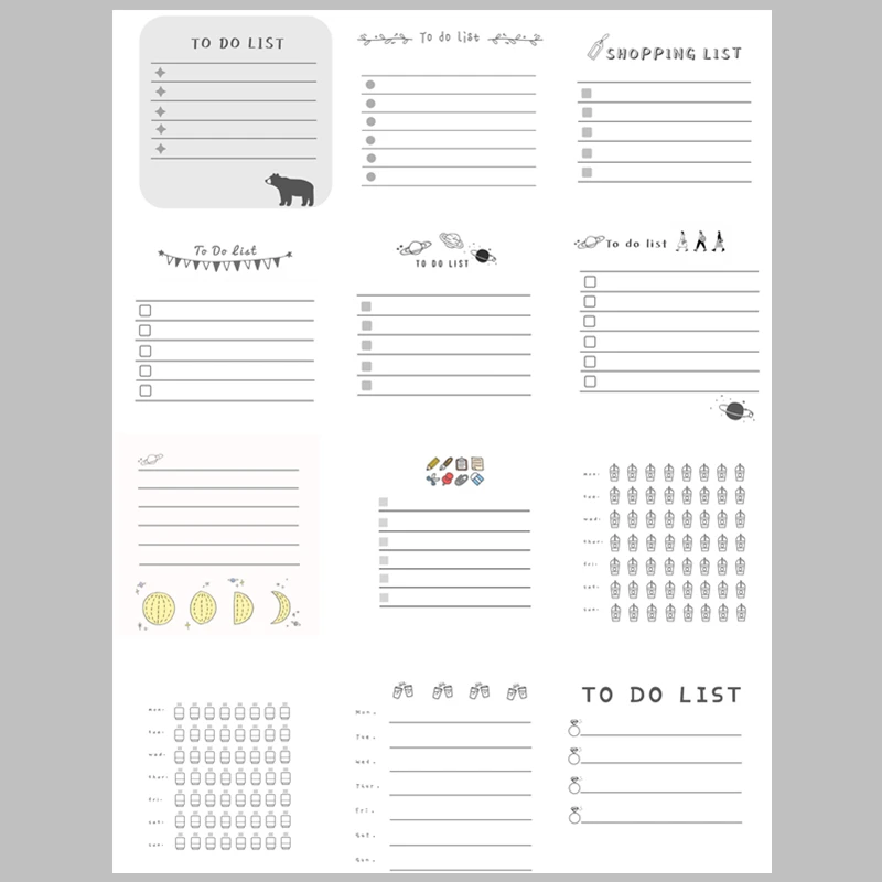42 шт. могут записывать заметки наклейки для скрапбукинга DIY memo обучения счастливый планировщик недели декоративные наклейки