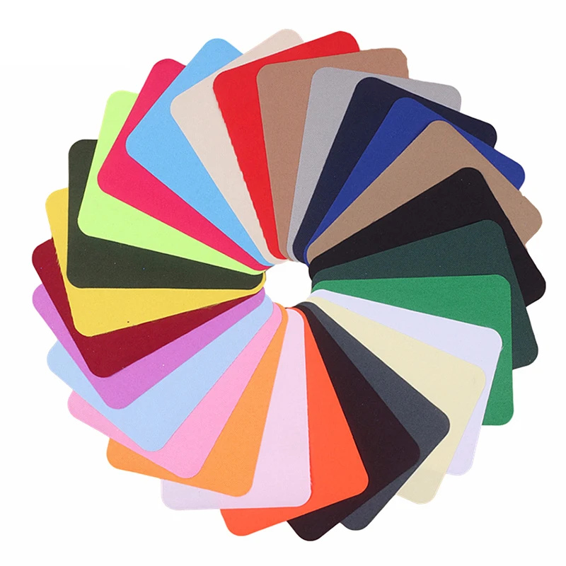 

26PCS Colorful Rectangle Patches Iron On and Sew-on Patch For Clothes Bags Pants Shoes Applique Sticker DIY Accessories Patches