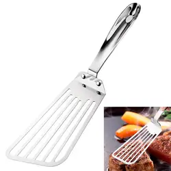 Stainless Steel Slotted Spatula Fish Flat Fish Steak Slice Frying Spatula Fish Turner Shovel Kitchen Supplies Cookware Cooking