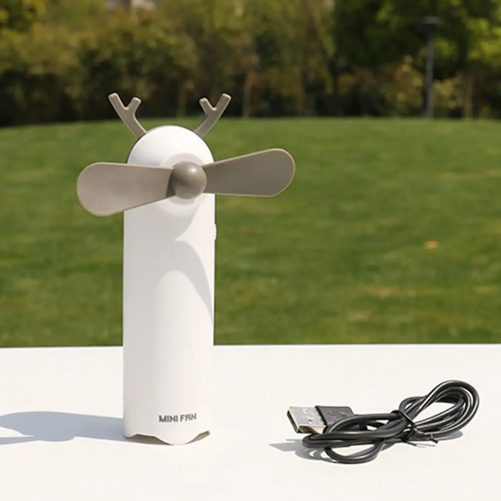 Usb Ручной маленький вентилятор мультфильм животных детей с висячим нашейный вентилятор студенческий портативный ручной заряжаемый вентилятор Прямая