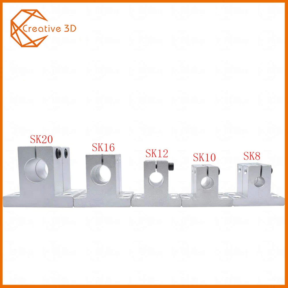 

4pcs/lot 3D Printer Sliding part Accessories Brackets (SK8 SK10 SK12) 8mm aluminum linear Rod Rail Shaft Support CNC Router 3d