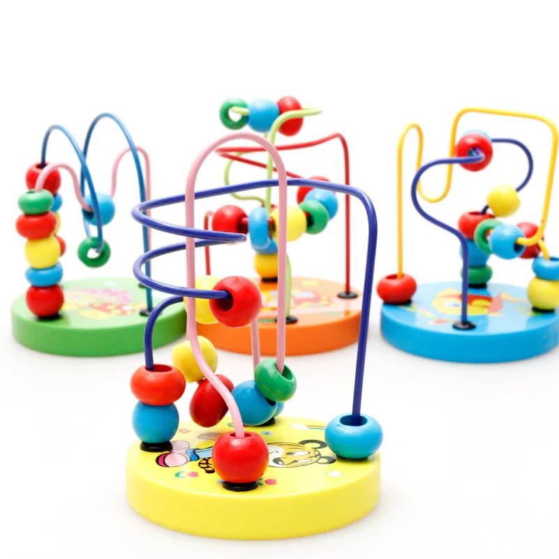 

Wood System Small Beaded Bracelet Bead-stringing Toy Baby Nursery Infants Children Color Cognitive Early Educational Teaching Ai