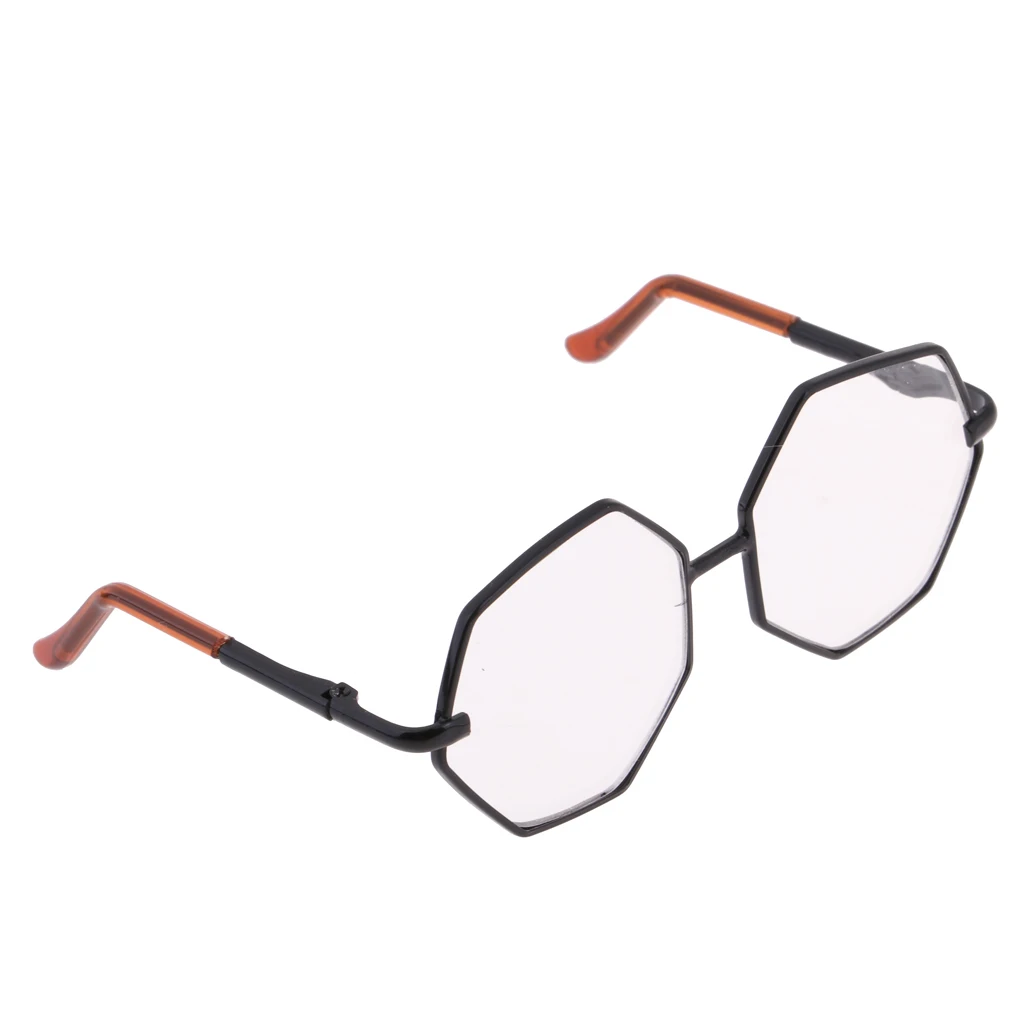 Doll Accessories Metal Frame Hexagon Glasses Sunglasses for 12inch Blythe Dolls Transparent